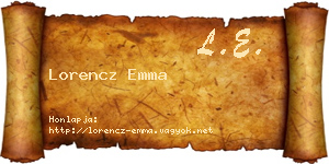 Lorencz Emma névjegykártya